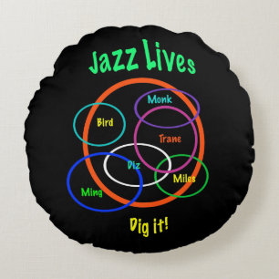 Almofada Redonda Jazz vive Travesseiro decorativo redondo