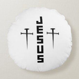 Almofada Redonda JESUS Nail Cross Christian Faith Para Crenças