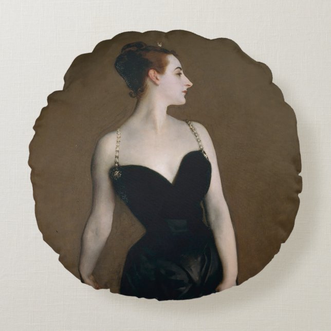 Almofada Redonda John Singer Sargent Madame X Retrato Clássico (Frente)