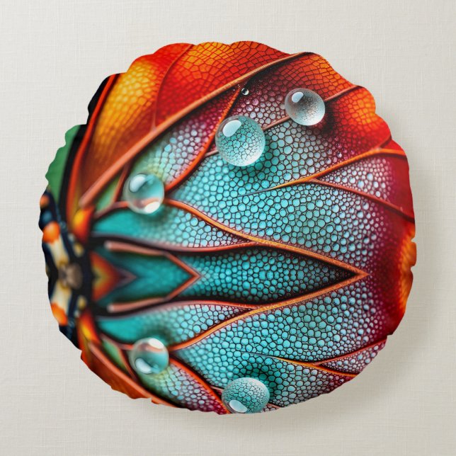 Almofada Redonda Joias numa Fiery Wing (Frente)