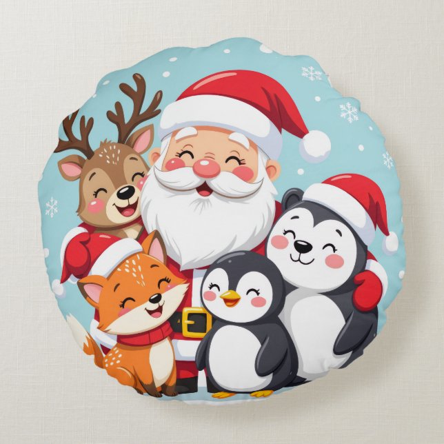 Almofada Redonda Joy to the World Christmas Round Pillow (Verso)