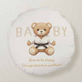 Almofada Redonda Judo Black Belt Bear Baby Shower Collection