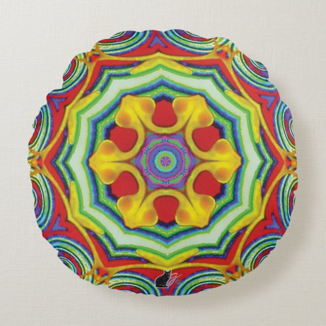 Almofada Redonda Kaleidoscópio (Frente)