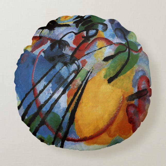 Almofada Redonda Kandinsky - Improvisação 26, Remando (Frente)