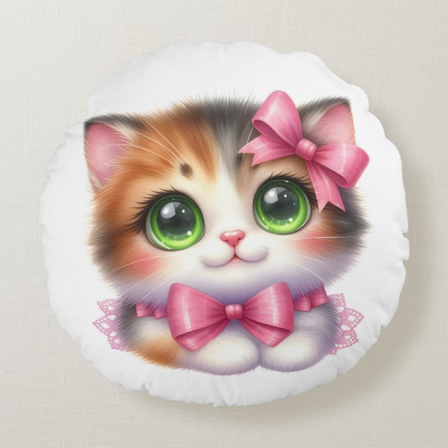 Almofada Redonda kawai cat (Frente)