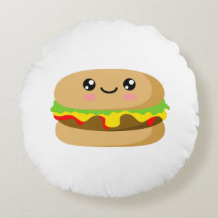 Almofada Redonda Kawaii Burger