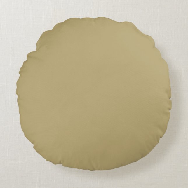 Almofada Redonda Khaki Solid Color, Simple, Modern, Trendy (Frente)