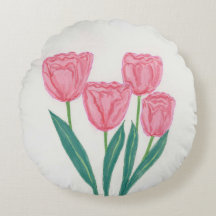 Kind Tulips Florals Travesseiro decorativo