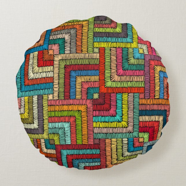 Almofada Redonda Kitenge Pattern Home Decor pillow (Verso)