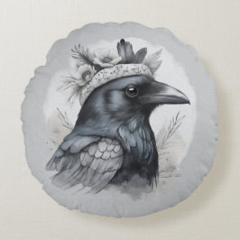 Almofada Redonda Krähen Crows Raben Federn Wohnen Deko