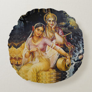 Almofada Redonda KRISHNA - Deidade hindu -