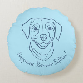 Almofada Redonda Labrador Retriever. Happiness, Retriever Edition!
