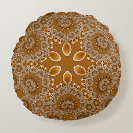 Almofada Redonda Lace Fractal Caramelo