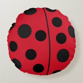 Almofada Redonda Lady Bug Red e Black Design