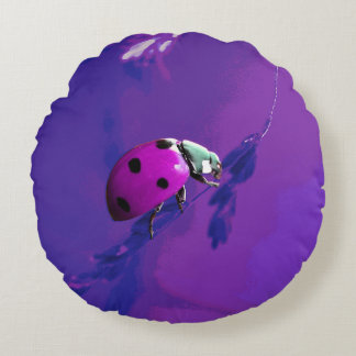 Almofada Redonda Ladybug Roxo