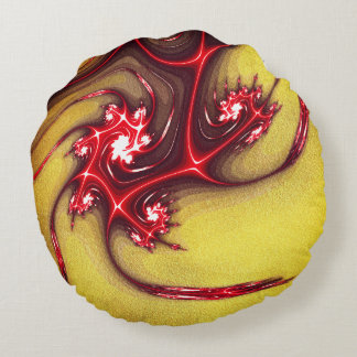 Almofada Redonda Lagarto fractal avermelhado na textura arenosa ocr