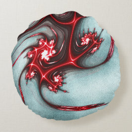 Almofada Redonda Lagarto fratural vermelho-piscinado sobre textura 