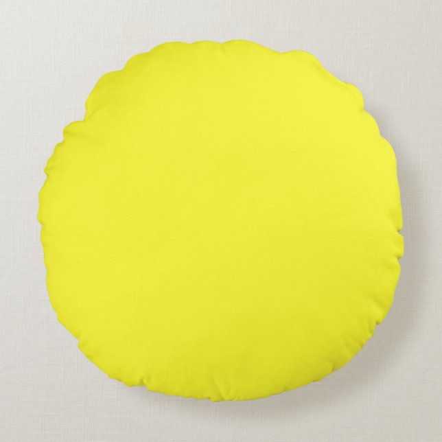 Almofada Redonda Lanzarote Lemon Acid Neon Yellow Tropical Romance (Frente)