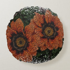 Almofada Redonda Laranja Daisy Balls Round Cushion