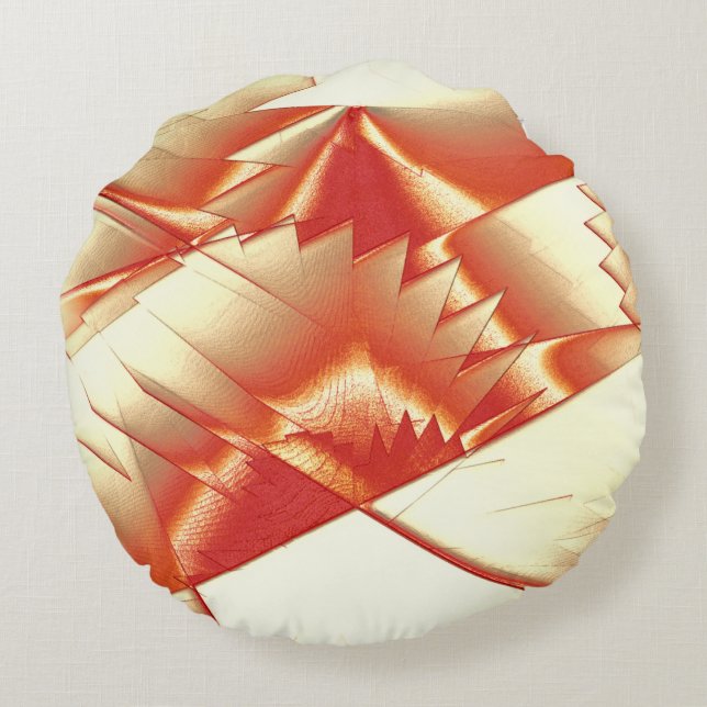 Almofada Redonda laranja ouro a bege, bruto digitalizado (Verso)