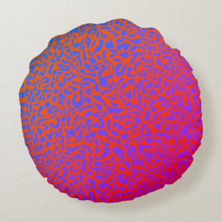 Almofada Redonda Laranja Roxo Vermelho Ardente Estampa de Leopardo