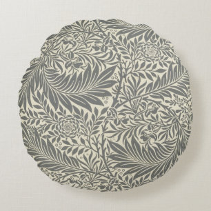 Almofada Redonda Larkspur, design do papel de parede, 1872
