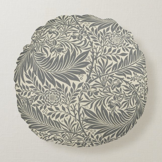 Almofada Redonda Larkspur, design do papel de parede, 1872 (Frente)