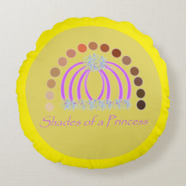 Almofada Redonda Lavadinho Em Sombras De Uma Princesa Compõem Arco-