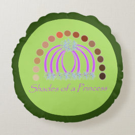 Almofada Redonda Lavadinho Em Sombras De Uma Princesa Compõem Arco-