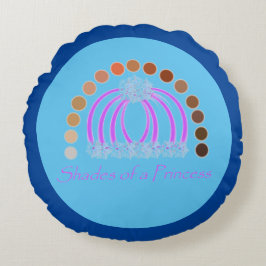 Almofada Redonda Lavadinho Em Sombras De Uma Princesa Compõem Arco-