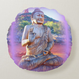 Almofada Redonda lavanda aura buddha