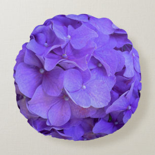 Almofada Redonda Lavanda lilás púrpura Hidrópias Púrpuras Flores