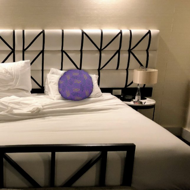 Almofada Redonda Lavanda redonda travesseiro verde-amarela (Criador carregado)