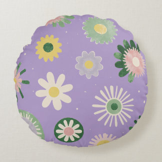 Almofada Redonda Lavender Daisy Round Pillow