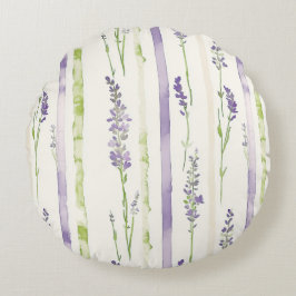 Almofada Redonda Lavender Stripes Floral  