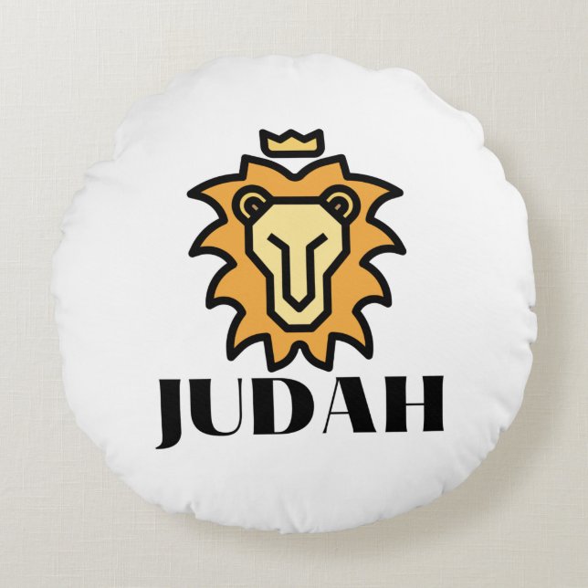 Almofada Redonda Leão De Judah Faith Baseado (Frente)