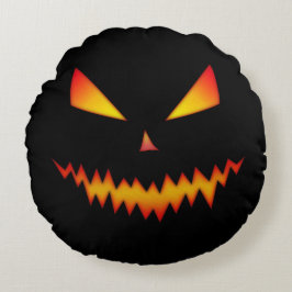 Almofada Redonda Legal e assustador Jack O'Lantern face Halloween