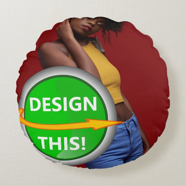 Almofada Redonda LEGAL! Travesseiro decorativo redondo poliéster de (Frente)