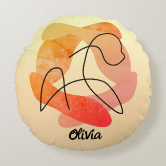 Almofada Redonda Legância personalizada e essência de um cavalo liv