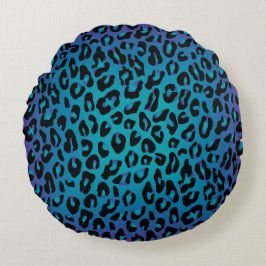Almofada Redonda Leopard Animal Print Na moda Roxo Ombre