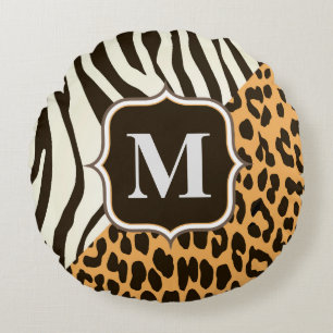 Almofada Redonda Leopardo e zebra