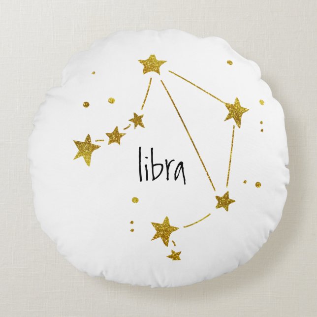 Almofada Redonda Libra Zodiac (Frente)