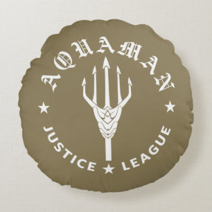 Almofada Redonda Liga da Justiça Emblema de Tridente de Aquaman