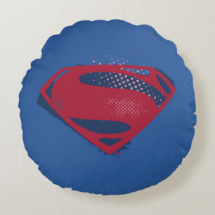 Almofada Redonda Liga da Justiça   Símbolo Superman Pincel e Meio