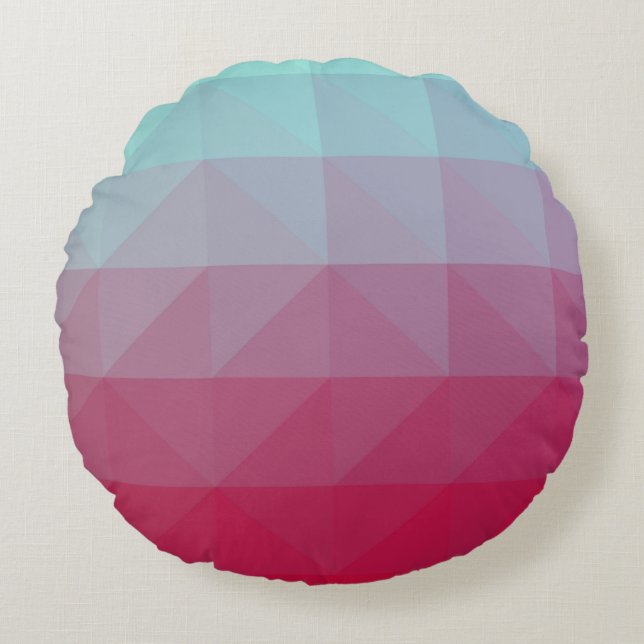 Almofada Redonda Light BLUE abstract mosaic pattern. Colorful abstr (Frente)
