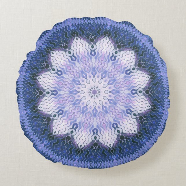 Almofada Redonda Lilac Lotus Dreaming Mandala Travesseiro redondo (Frente)