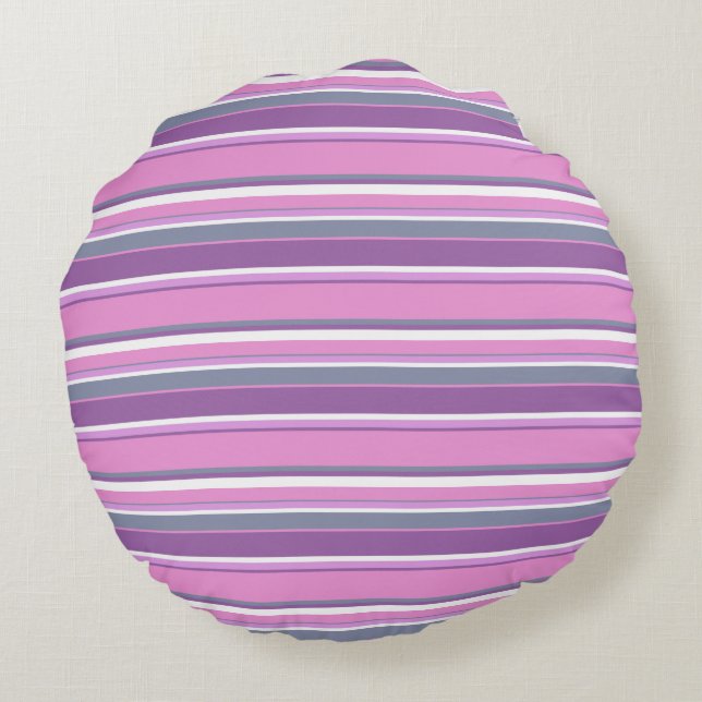 Almofada Redonda Lilac stripes (Verso)