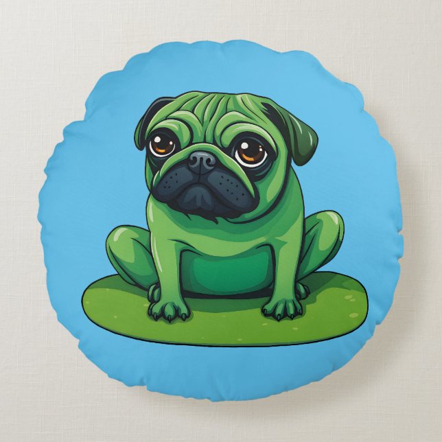 Almofada Redonda Lili Pug (Frente)