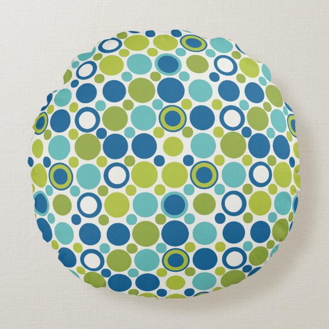 Almofada Redonda Limão MCM e Travesseiro de Bolhas Aqua (Frente)