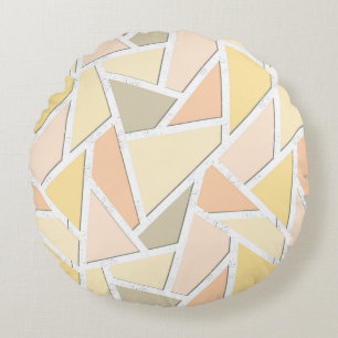 Almofada Redonda Limão - teste padrão de mosaico amarelo